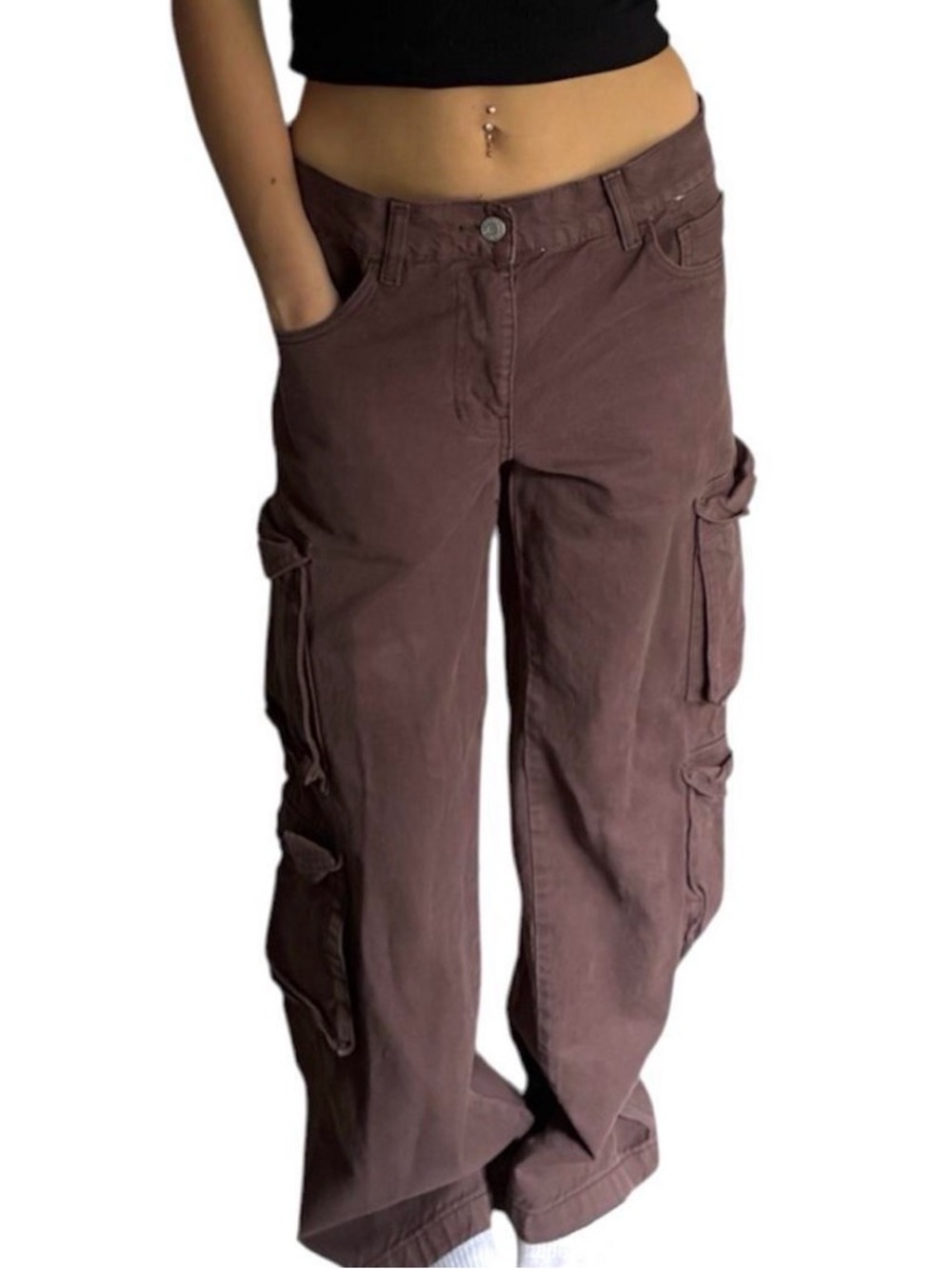 PacSun Brown Wide-Leg Cargo Pants